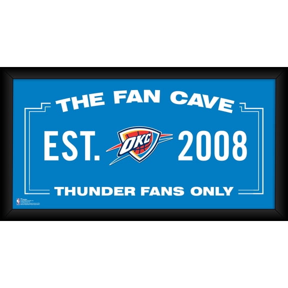 Oklahoma City Thunder Framed 10" x 20" Fan Cave Collage