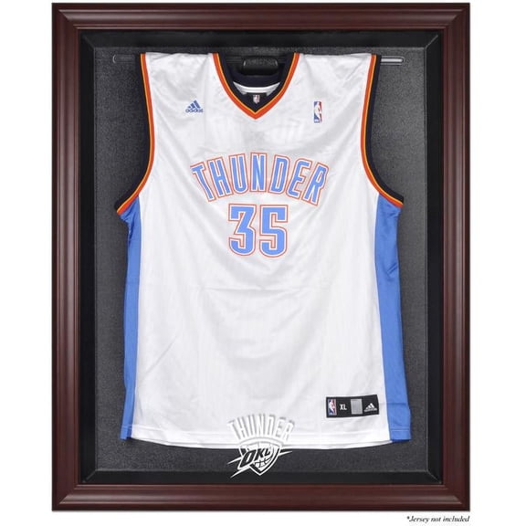 Oklahoma City Thunder Mahogany Framed Team Logo Jersey Display Case