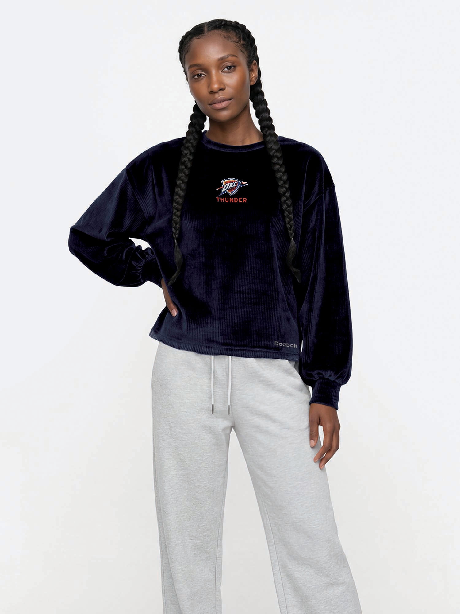 Oklahoma City Thunder Reebok Womens Crew Neck Pullover with Balloon Sleeves