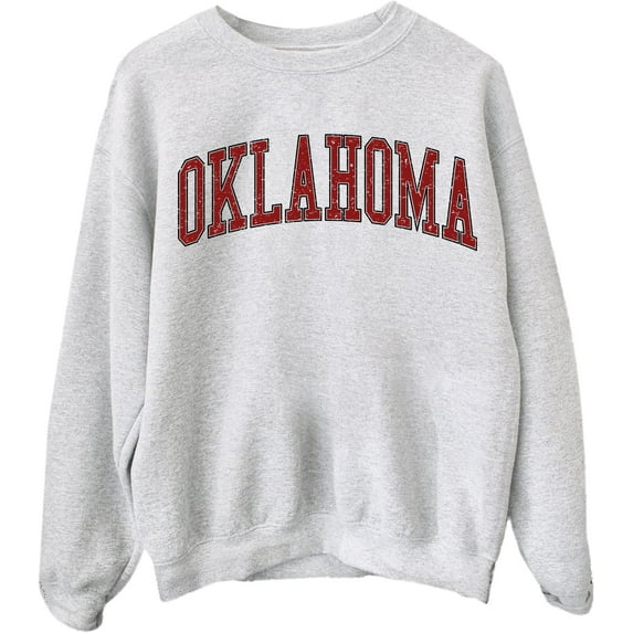 Oklahoma Crewneck Sweatshirt, Vintage Sports College Style Pullover for Women and Men