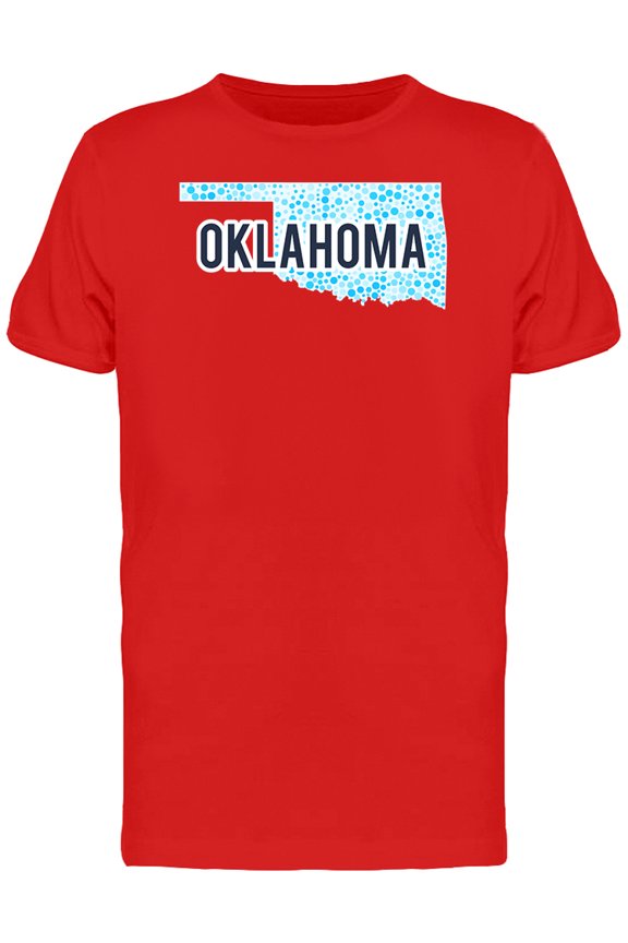 Oklahoma Dotted Map Ts Tee Men's -Image by Shutterstock