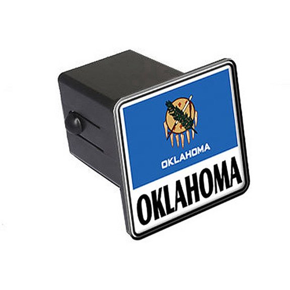 Oklahoma, Flag 2" Tow Trailer Hitch Cover Plug Insert