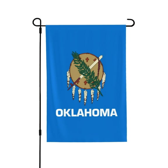 Oklahoma Flag Garden Flag 28x40 Double Sided Large Stained House Yard Flag For Outside Porch Lawn Decor