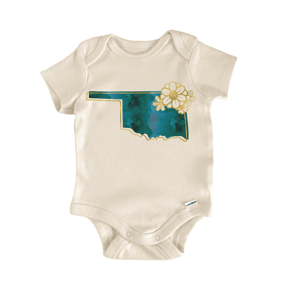 Oklahoma Floral Watercolor - Baby Bodysuit