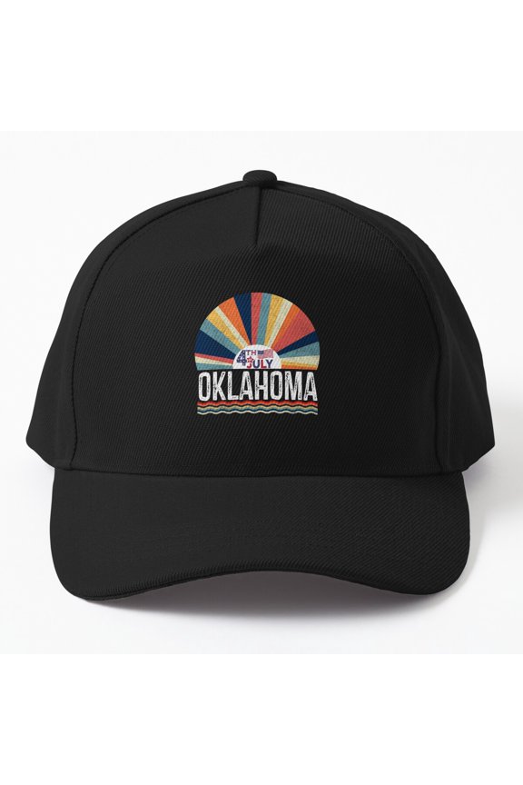 Oklahoma Fourth of July Baseball Hat, State Independence Celebration Graphic Design, Classic Cap