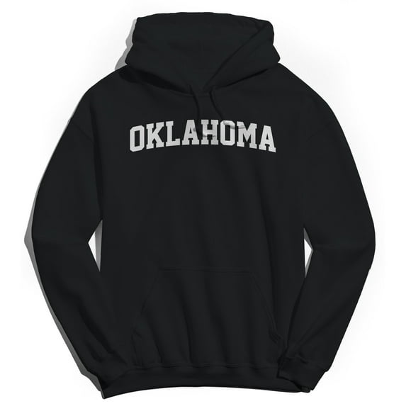 Oklahoma Graphic Black Men's Cotton Pullover Hoodie