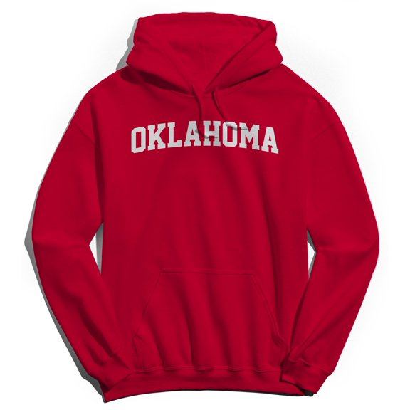 Oklahoma Graphic Red Men's Cotton Pullover Hoodie