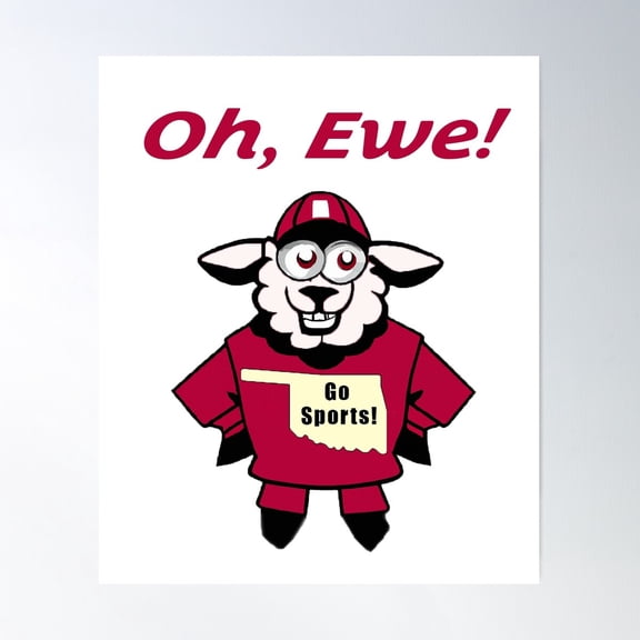 Oklahoma Gridiron Tee: College Football Fan & Youth Wear Poster Wall Art, Modern Wall Decor For Living Room Bedroom, 12x18 UNFRAMED