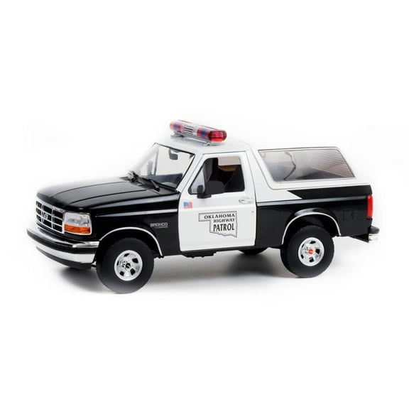 Oklahoma Highway Patrol 1996 Ford Bronco, Black/White - Greenlight 19114 - 1/18 Scale Diecast Car