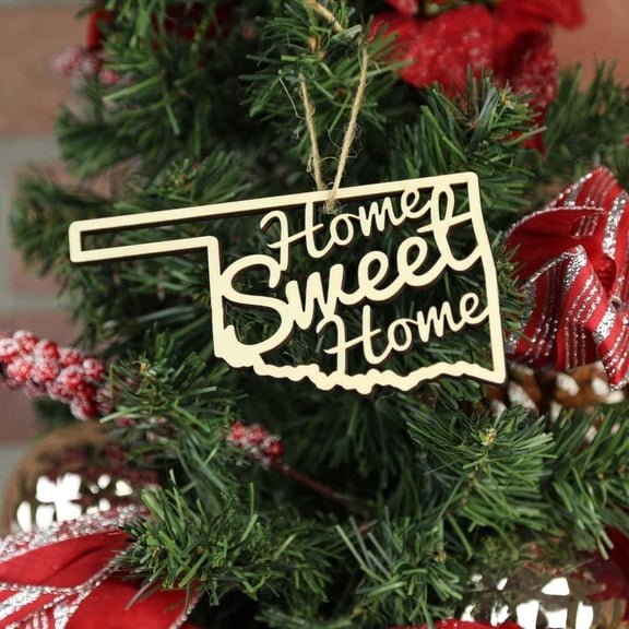 Torched Home Sweet Home Ornaments Christmas Tree Hanging Cork Oklahoma