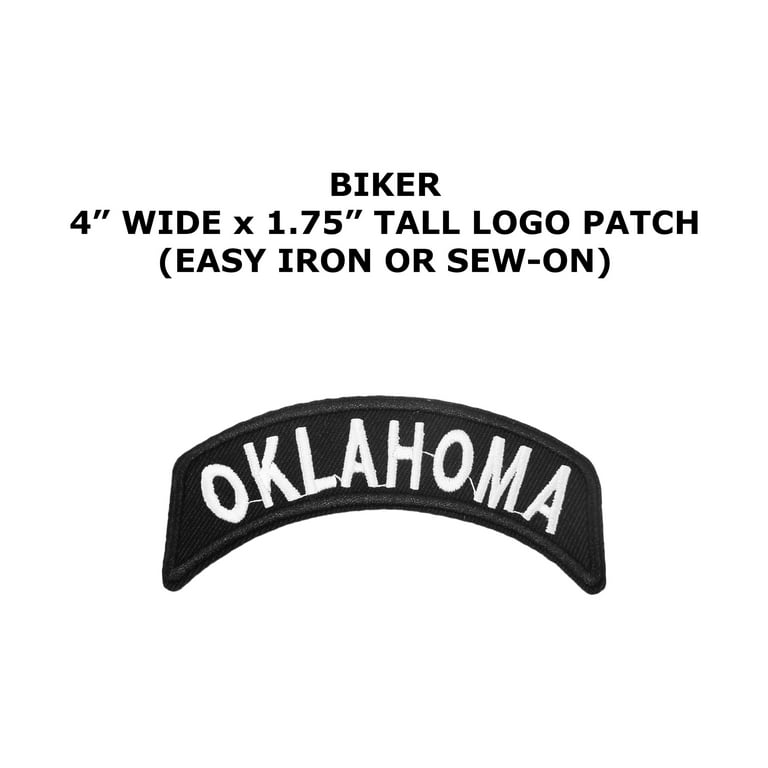 Oklahoma - Iron-On or Sew-On Embroidered Patch Novelty Applique - Biker  Motorcycle MC Lone Wolf Ride Funny Humor - Badge Emblem - Vacation Travel  Tourist Souvenir 