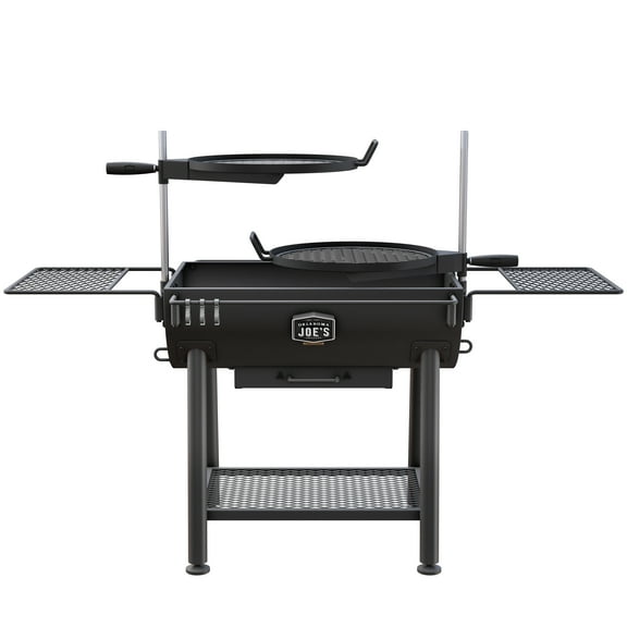 Oklahoma Joe Charcoal Grill, Firecraft Series Barrel Grill with Side Shelves, Black