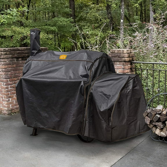 Oklahoma Joe’s Highland Offset Smoker Cover, Black - Heavy-Duty Weather Resistant