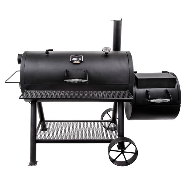 Longhorn Black Painted Steel Reverse Flow Offset Smoker Grill