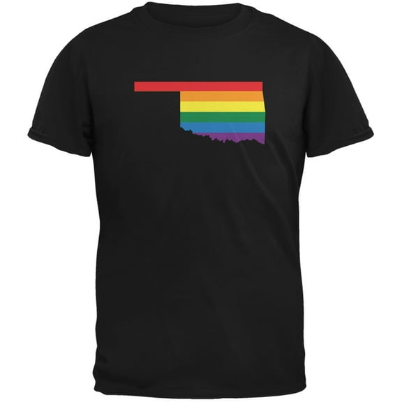 Oklahoma LGBT Gay Pride Rainbow Black Adult T-Shirt - Small