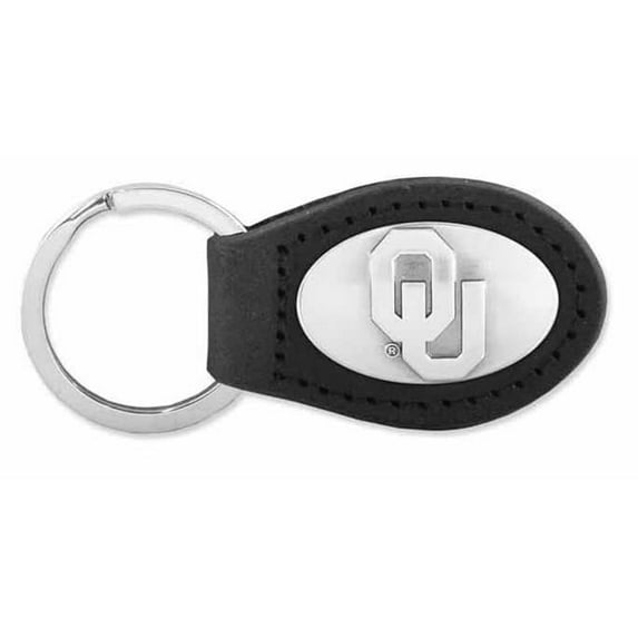 Oklahoma Leather Key Fob, Black