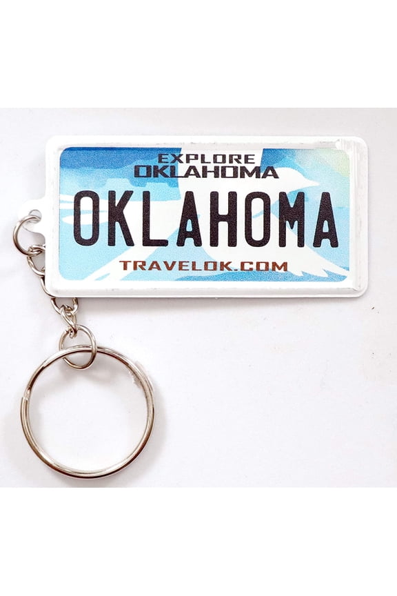 Oklahoma License Plate Aluminum Ultra-Slim Rectangular Souvenir Keychain