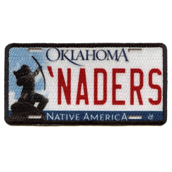 Oklahoma License Plate Patch Tornado Valley Travel Sublimated Iron On