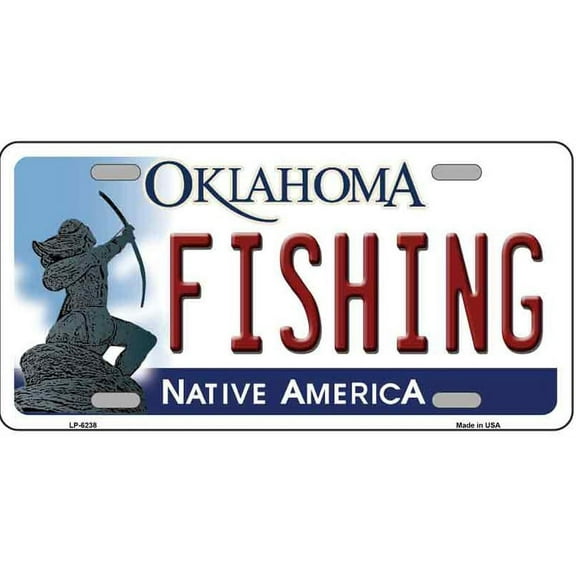 Oklahoma - Native America  Fishing License Plate LP-6238