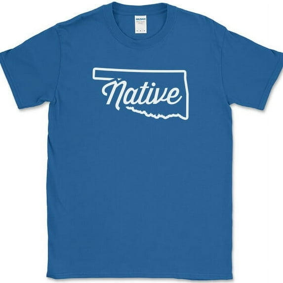 Oklahoma Native T-Shirt State Pride Your Home USA America Tee - Royal Blue, 5XL