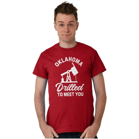 Oklahoma OK Pun Drilled to Meet You Men's Graphic T Shirt Tees Brisco Brands X