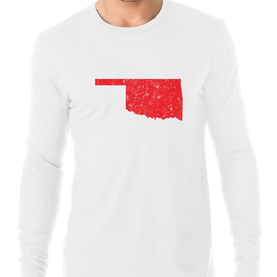 Oklahoma Red Republican - Election Silhouette Men's Long Sleeve Grey T-Shirt