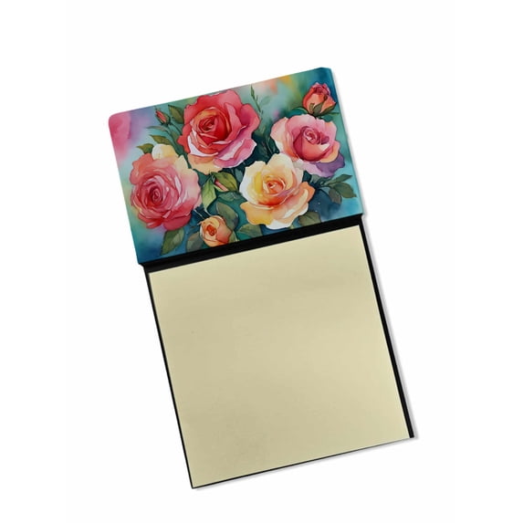 Oklahoma Roses in Watercolor Sticky Note Holder 3.25 in x 5.25 in