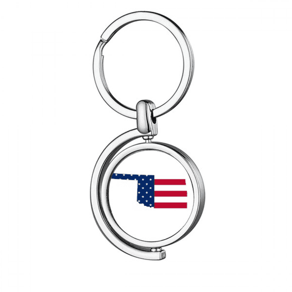 Oklahoma Rotating Keychain Metal Keyring Holder