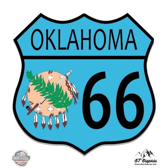 Oklahoma Route 66 Native American Dream Catcher - 5" Vinyl Sticker - For Car Laptop I-Pad - Waterproof Decal