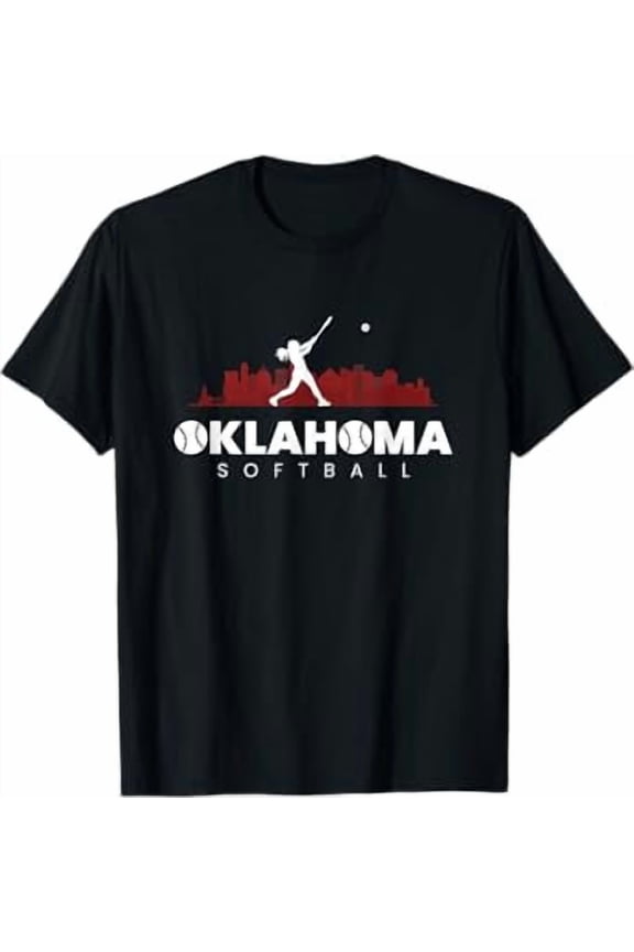 Oklahoma Softball Vintage Minimalist Retro Softball Lover T-Shirt