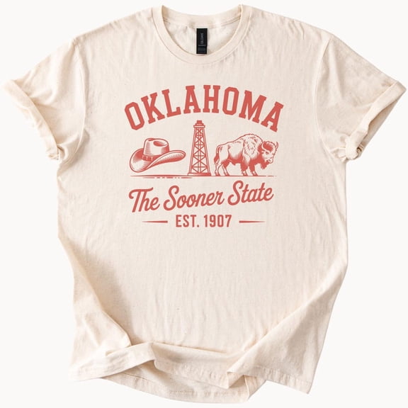 Oklahoma Sooner State Bison Oil Derrick Cowboy Hat T-Shirt WHITE Unisex S-5XL Hot Trending Shirt, Vintage Birthday Gift