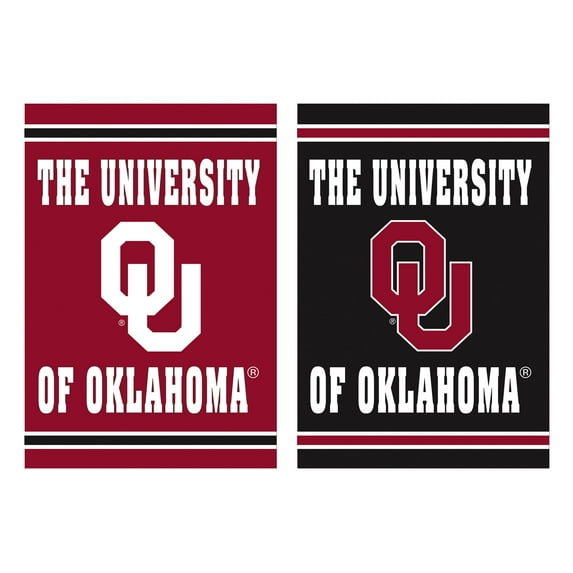 Oklahoma Sooners 12.5" x 18" Double-Sided Embossed Suede Garden Flag