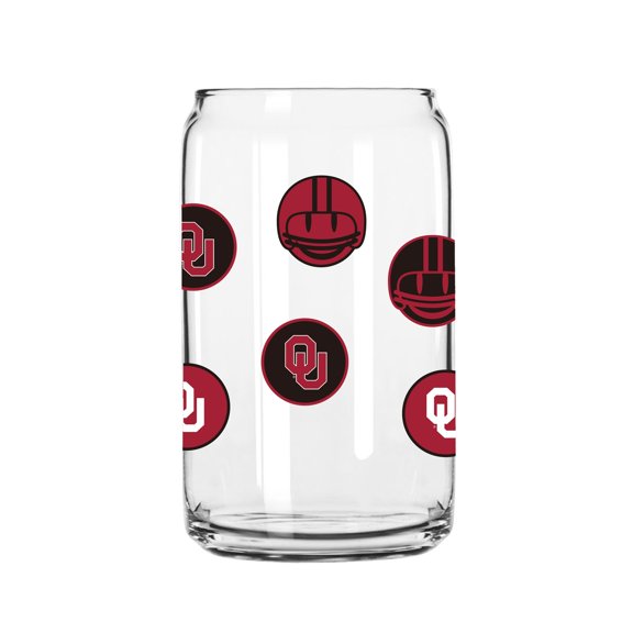 Oklahoma Sooners 16oz. Smiley Can Glass