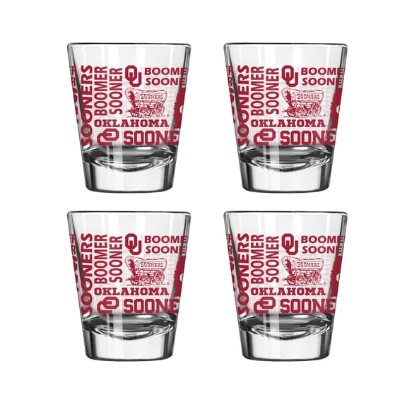 Logo Brands Oklahoma Sooners 4-Pack 2oz. Shot Glass Set