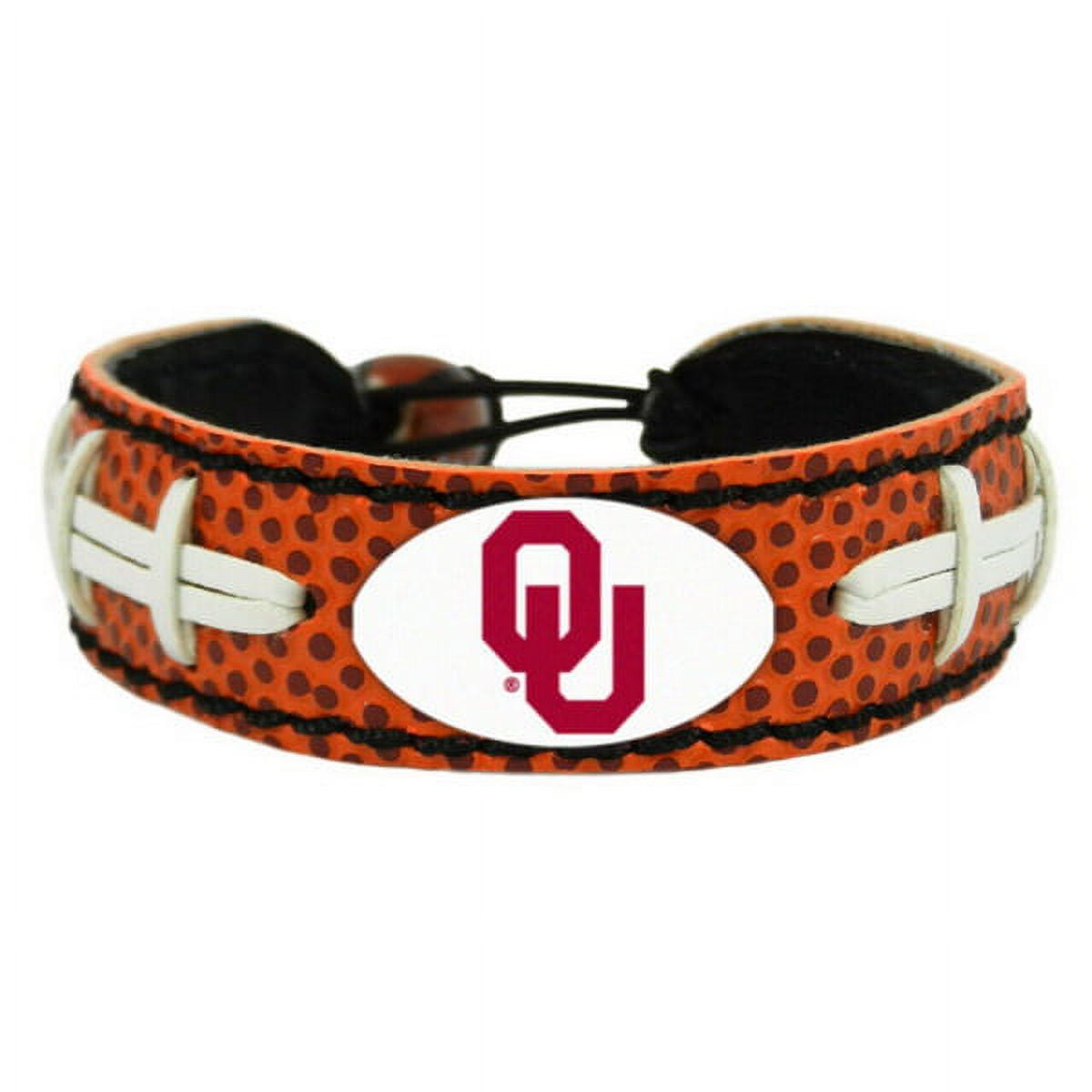 Oklahoma Sooners Classic Football Leather Bracelet