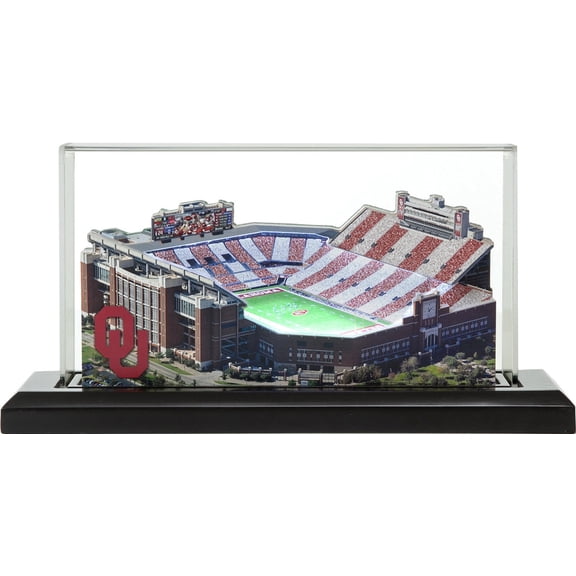 Oklahoma Sooners Gaylord Family Oklahoma Memorial Stadium-Home Fields 3D Replica 9" Lighted Base, Museum Quality Acrylic Top and Power Cord