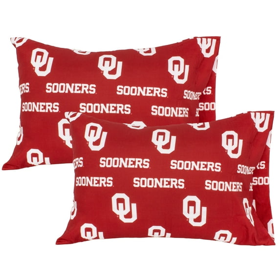 Oklahoma Sooners Pillowcase Pair, King, 20" x 40" (2 King Pillowcases)