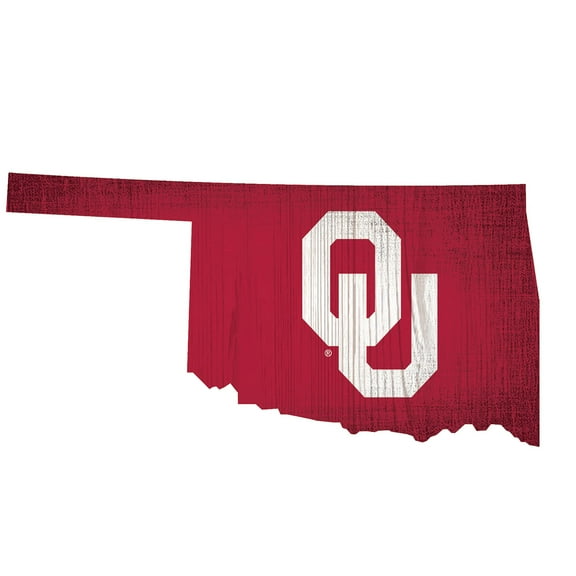 Oklahoma Sooners 12" Logo State Sign