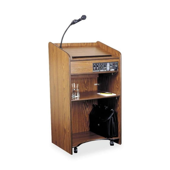 Oklahoma Sound® Aristocrat Sound Lectern, Medium Oak