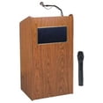 thumbnail image 1 of Oklahoma Sound® Aristocrat Sound Lectern with Wireless Handheld Mic, Medium Oak, 1 of 2