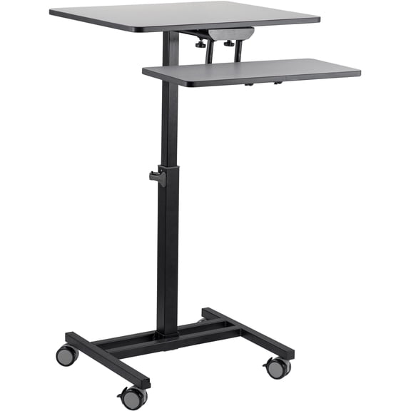 NPS Modern Powder-Coated Metal Sit and Stand Student's Desk in Gray
