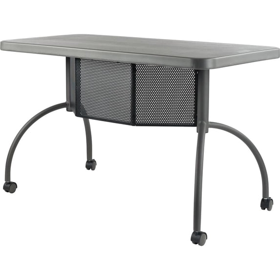 Oklahoma Sound Modern Plastic Teacher's WorkPod Desk in Charcoal Slate