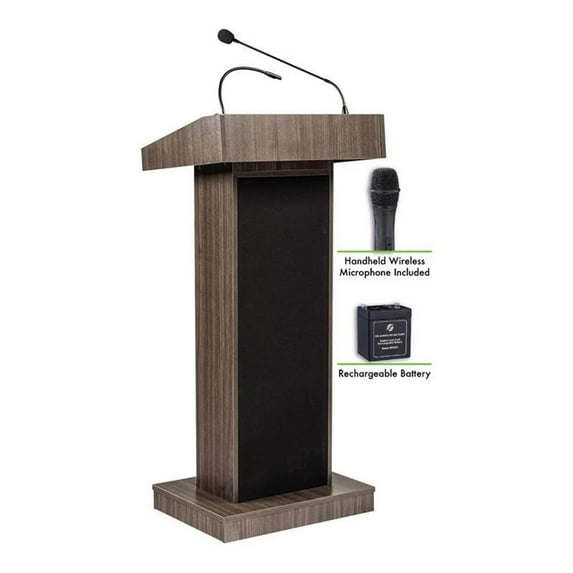 Oklahoma Sound Orator 46" Lectern and Battery in Ribbonwood Ribbonwood Brown