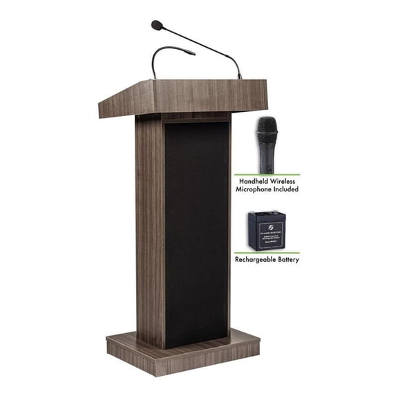 Oklahoma Sound Orator 46" Lectern and Battery in Ribbonwood Ribbonwood Brown