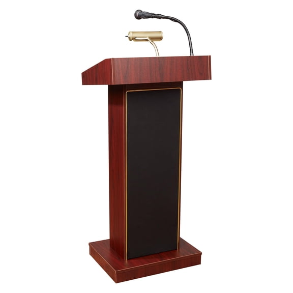 Oklahoma Sound Orator Series Lectern with Wireless Handheld Mic in Mahogany
