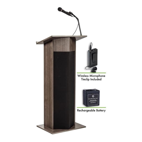 Oklahoma Sound Power Plus Lectern and Rechargeable Battery in Ribbonwood Brown