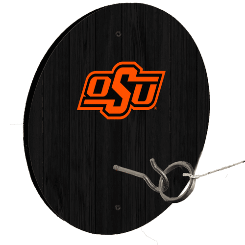 Oklahoma State Black Ring Toss Lawn Game
