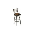 thumbnail image 1 of Oklahoma State Cowboys 25" Black Wrinkle Swivel Bar Stool with Ladder Style Back, 1 of 7