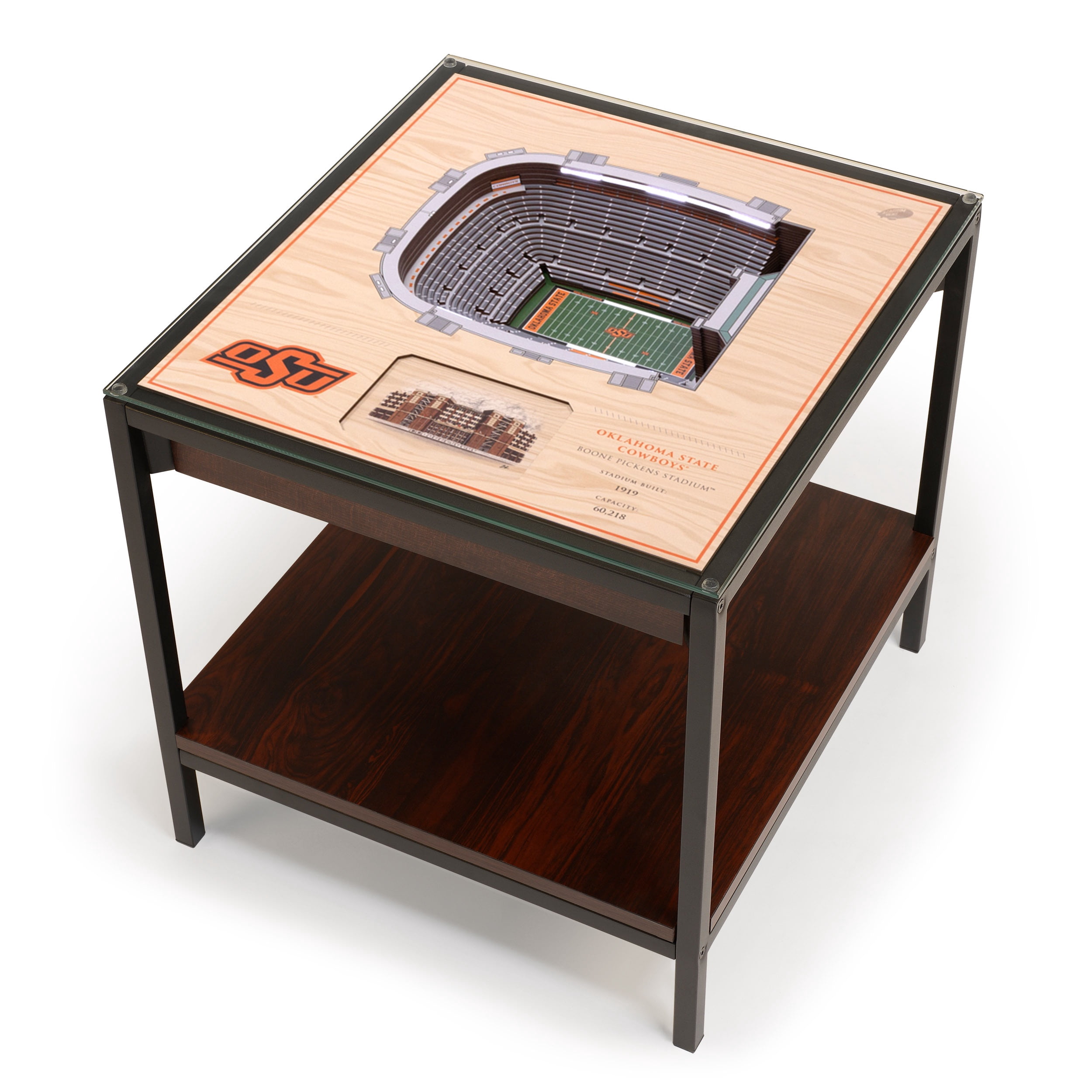 Oklahoma State Cowboys 25-Layer StadiumViews Lighted End Table