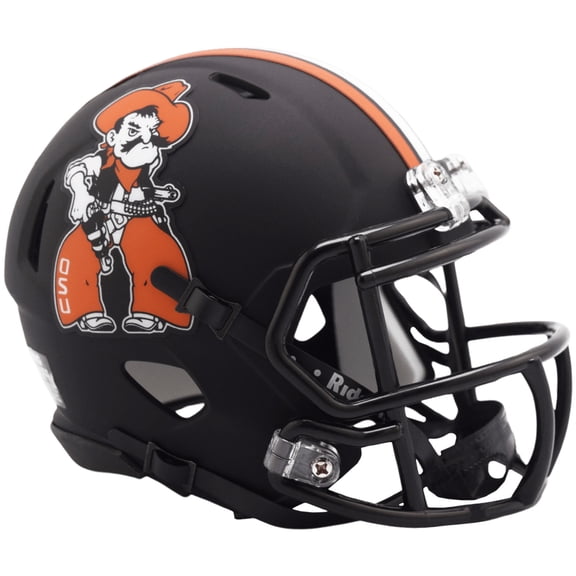Oklahoma State Cowboys Pistol Pete Black Riddell NCAA Speed Mini Helmet